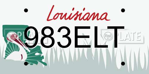 983ELT Louisiana License Plate