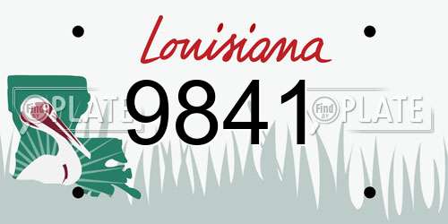 9841 Louisiana License Plate