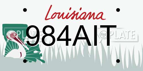 984AIT Louisiana License Plate