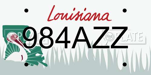 984AZZ Louisiana License Plate