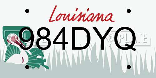 984DYQ Louisiana License Plate
