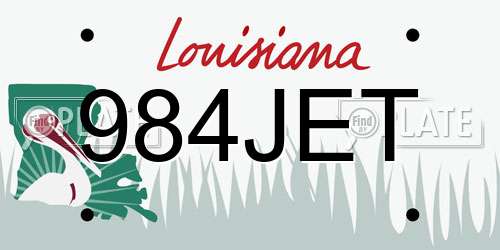 984JET Louisiana License Plate