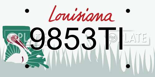 9853TI Louisiana License Plate