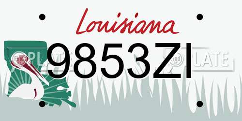 9853ZI Louisiana License Plate