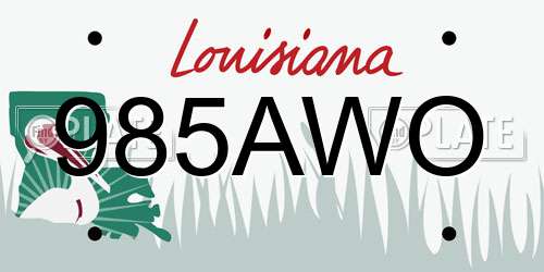 985AWO Louisiana License Plate