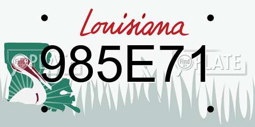 985E71 Louisiana License Plate