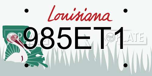 985ET1 Louisiana License Plate