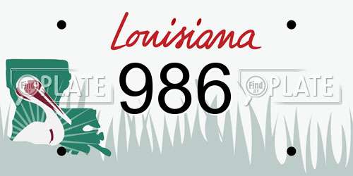 986 Louisiana License Plate