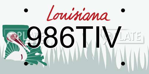 986TIV Louisiana License Plate