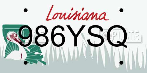986YSQ Louisiana License Plate