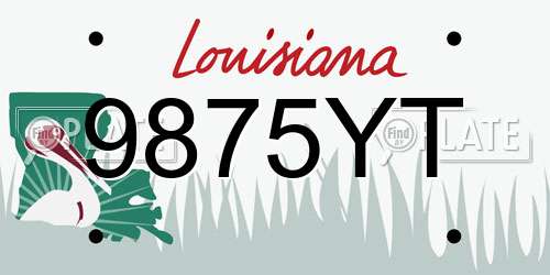 9875YT Louisiana License Plate