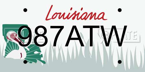 987ATW Louisiana License Plate