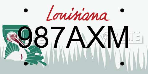 987AXM Louisiana License Plate