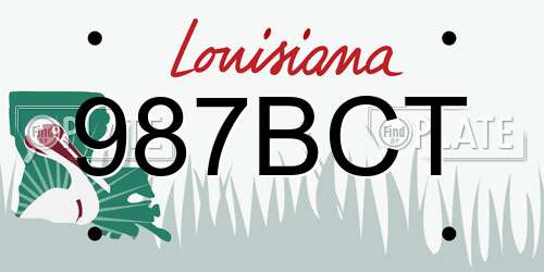 987BCT Louisiana License Plate