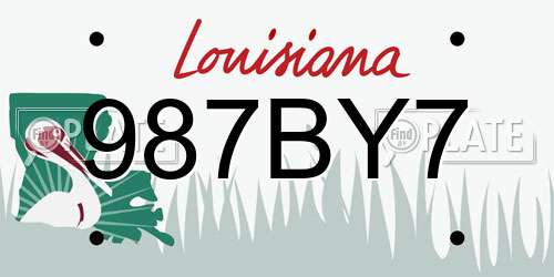 987BY7 Louisiana License Plate