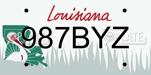 987BYZ Louisiana License Plate