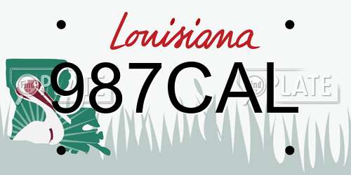 987CAL Louisiana License Plate