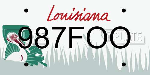 987FOO Louisiana License Plate