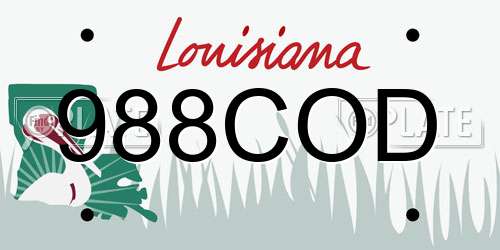 988COD Louisiana License Plate