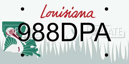 988DPA Louisiana License Plate