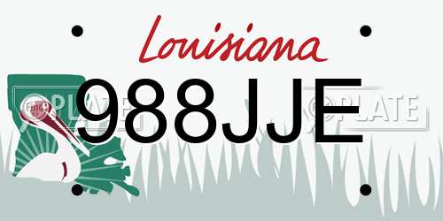 988JJE Louisiana License Plate