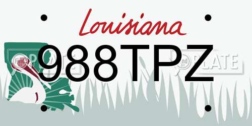 988TPZ Louisiana License Plate