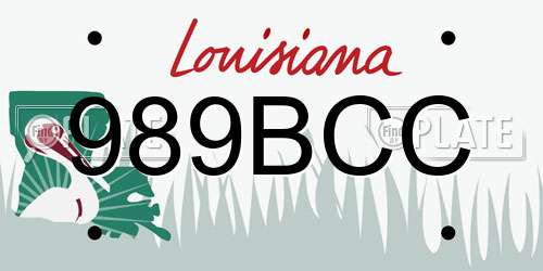 989BCC Louisiana License Plate