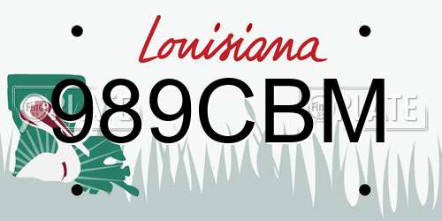 989CBM Louisiana License Plate