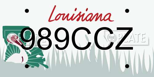 989CCZ Louisiana License Plate