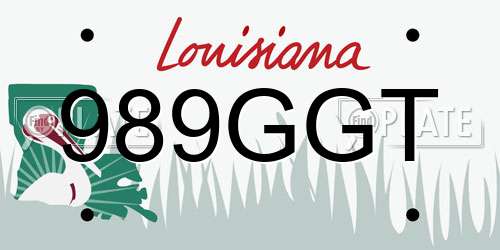 989GGT Louisiana License Plate