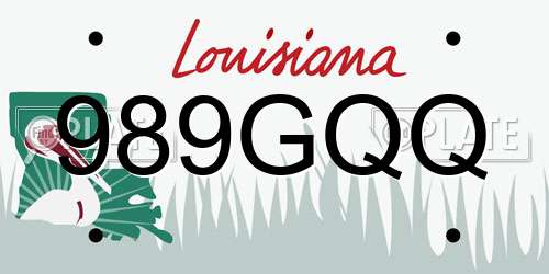 989GQQ Louisiana License Plate