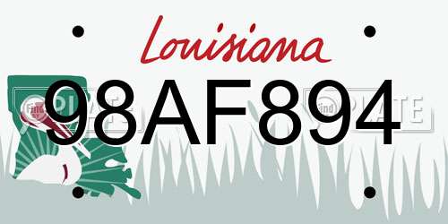 98AF894 Louisiana License Plate