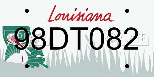 98DT082 Louisiana License Plate