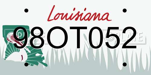98OT052 Louisiana License Plate