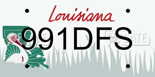 991DFS Louisiana License Plate