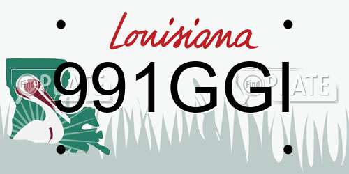 991GGI Louisiana License Plate