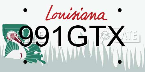 991GTX Louisiana License Plate