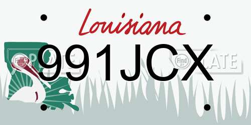991JCX Louisiana License Plate