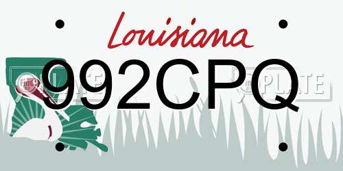 992CPQ Louisiana License Plate