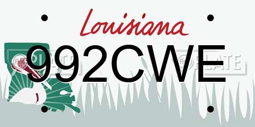 992CWE Louisiana License Plate