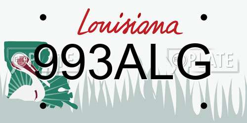 993ALG Louisiana License Plate