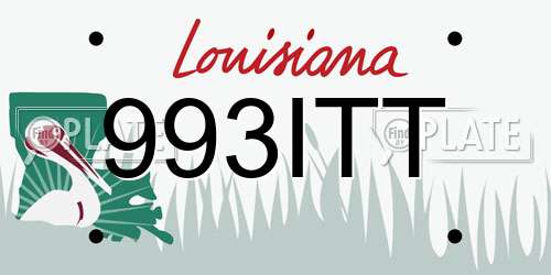993ITT Louisiana License Plate