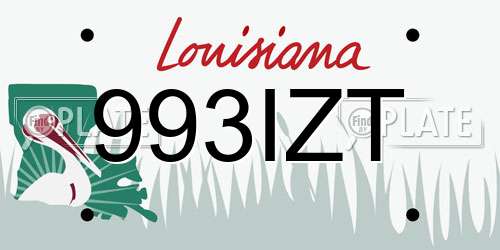 993IZT Louisiana License Plate