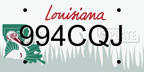994CQJ Louisiana License Plate