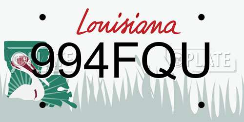 994FQU Louisiana License Plate