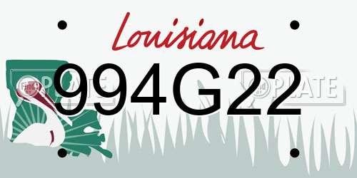 994G22 Louisiana License Plate