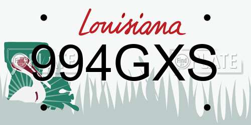 994GXS Louisiana License Plate