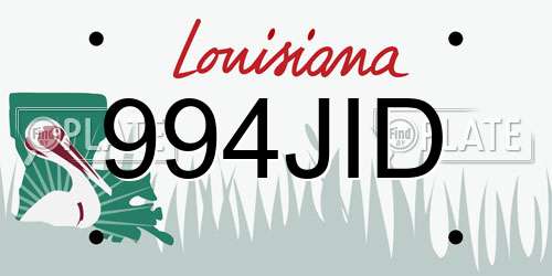 994JID Louisiana License Plate