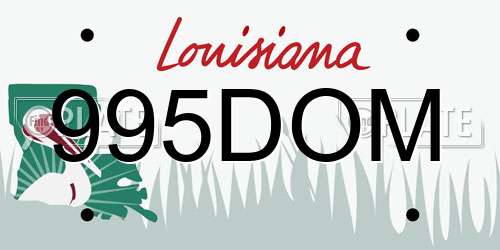 995DOM Louisiana License Plate