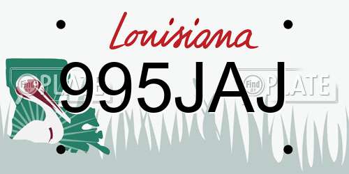 995JAJ Louisiana License Plate